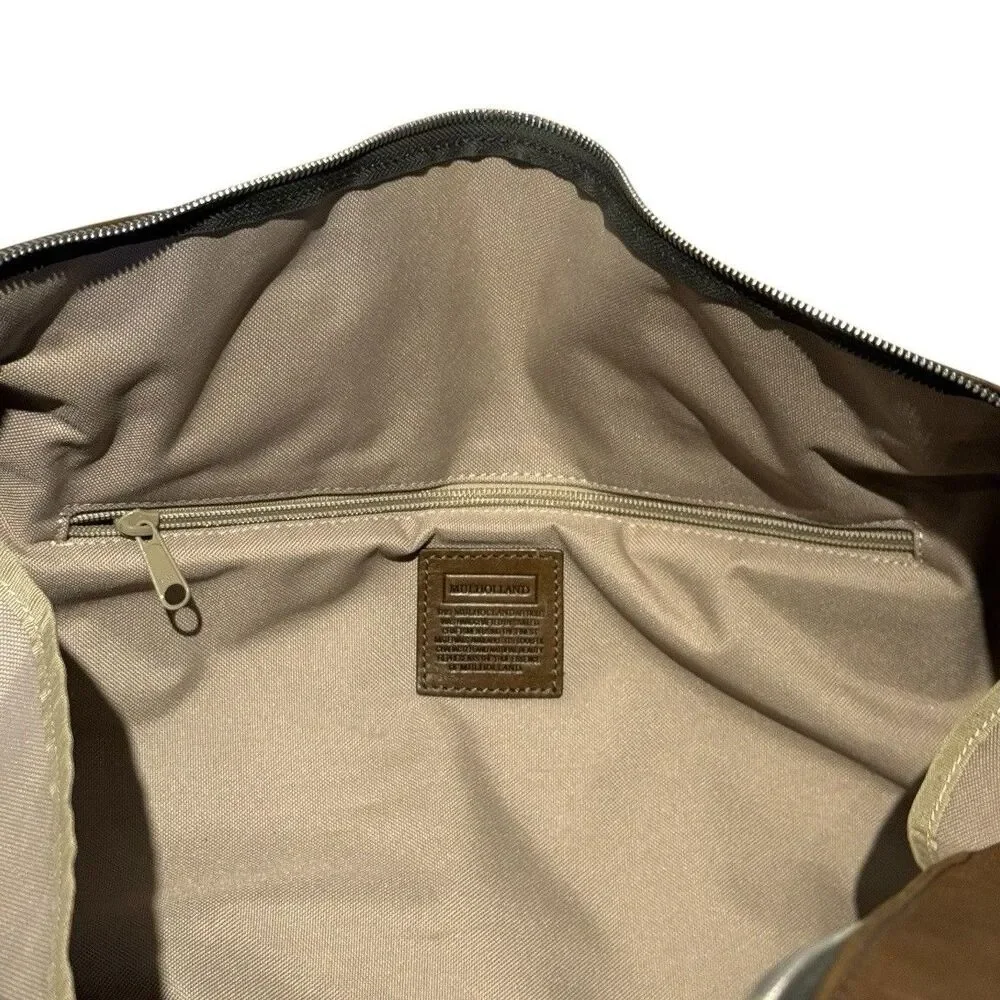 Mulholland Brothers Leather Longhorn Weekender Duffel Bag Green Brown USA Made